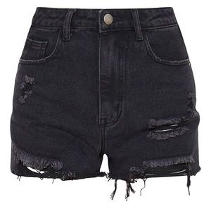 Black Denim Shorts